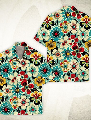  Chemisier / Chemise Affiche rétro Art graphique Pour Homme Adulte Mascarade Impression 3D Vacances Soirée