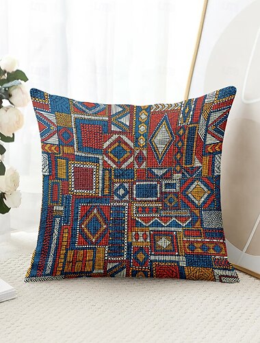  Vintage Ethnische Dekorative Wurfkissenbezug 1PC Weiches Quadrat Sofa Kissenbezug für Schlafzimmer Wohnzimmer Sofa Stuhl