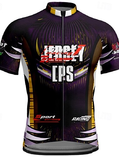  Bărbați Jersey de ciclism Manșon scurt Bicicletă Tricou Tee Jerseu cu 3 buzunare spate Ciclism montan Respirabil Uscare rapidă Proiectare anatomică Wicking Negru Mov Închis Albastru Sport Îmbrăcăminte