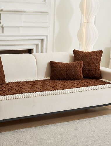  Couchbezug für Hunde, flauschige Sofabezüge für Haustiere, geometrischer Jacquard, korallenfarben, haustierfreundlich, waschbar, rutschfest, Sofabezug, Kissenschutz, Haustiermatte, Hundebettmatten