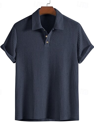  Voor heren Overhemd Zomer overhemd Normaal shirt Strand hemd Overhemd met knopen Zwart Wit Rood Bordeaux Koningsblauw Korte mouw Effen Overhemdkraag Vakantie Hawaii Kleding Polyester Modieus Casual