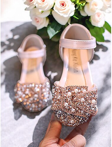  Mary-Jane-Schuhe für Mädchen mit Strass-Schleife – glitzernde, mit Perlen verzierte Party-Ballerinas für Hochzeiten und besondere Anlässe