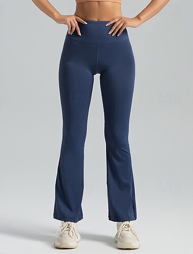  Dam Yogabyxor Yoga leggings Magkontroll Rumplyft Hög midja Yoga Gymträning Pilates Trikåer Svart Marinblå Mörkgrå Elastan Höst sporter Sportkläder Elastisk Smal