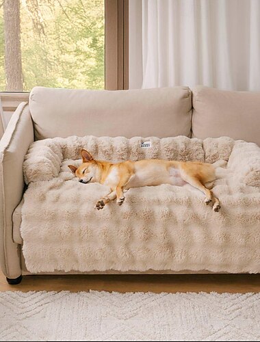  Beruhigende Hundebettmatte, flauschiger, flauschiger Couchbezug für Sofa, Möbelschutz mit abnehmbarem, waschbarem Bezug für große, mittelgroße und kleine Hunde und Katzen