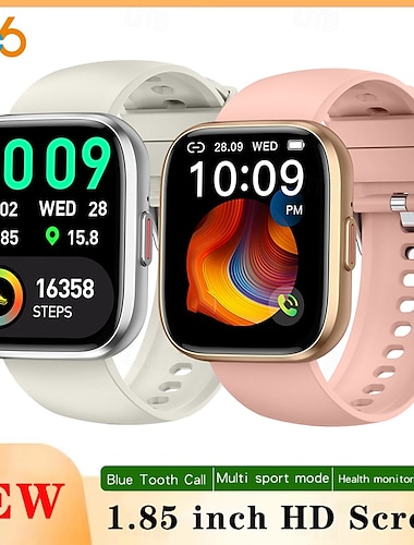  696 P114 Smartwatch 1.85 Zoll Smart-Armband Bluetooth Schrittzähler Anruferinnerung Schlaf-Tracker Kompatibel mit Android iOS Damen Herren Freisprechanlage Nachrichterinnerung IP 67 40mm Uhrengehäuse