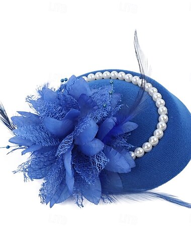  Kopfschmuck Tüll Fedora-Hut Hochzeit Teegesellschaft Pferderennen Cocktail Elegant Vintage Niedlich Mit Feder Kopfschmuck Kopfbedeckung