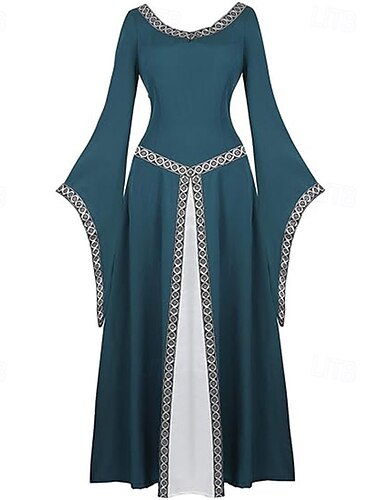  Mittelalterlich Renaissance Cocktailkleid Abschlussballkleid Ren Faire Outlander Elfen Damen Halloween Karneval Maskerade LARP Renaissance-Messe Festival Erwachsene Kleid