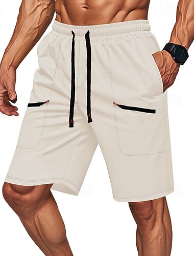  Bărbați Pantaloni scurti tactici Pantaloni Scurți Cargo Pantaloni Scurți Bermude Cordon Buzunar cu Fermoar Picior drept Simplu Respirabil Confortabil la umezeală Lungimea genunchiului În aer liber