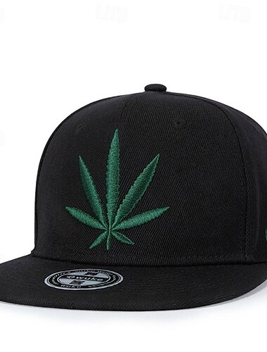  Herr Snapback hatt Solhatt Vit Svart / vit Bomull / Polyesterblandning Broderad Mode Ledigt Dagligen Ogräsblad Justerbara Solskyddskräm Andningsfunktion