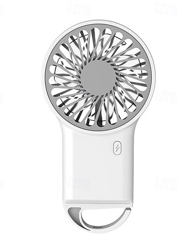 Foldable Cartoon Mini Fan – USB Rechargeable Handheld Fan with Hiking Buckle, Ideal for Kids or Travel