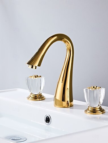  Baño grifo del fregadero - Separado Galvanizado Conjunto Central Dos asas de tres agujerosBath Taps