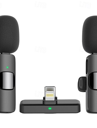  trådlös lavalier mikrofon bluetooth lapel telefon mikrofon för videoinspelning - mini klipp på mikrofoner för iphone  & android