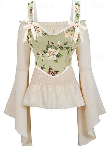  Retro Antiguo Rococó Barroco Faja Corsé Superior Sin Mangas Sin Cuello Mujer Casual Diario Carnaval de Venecia Adulto Camiseta sin mangas Todas las Temporadas