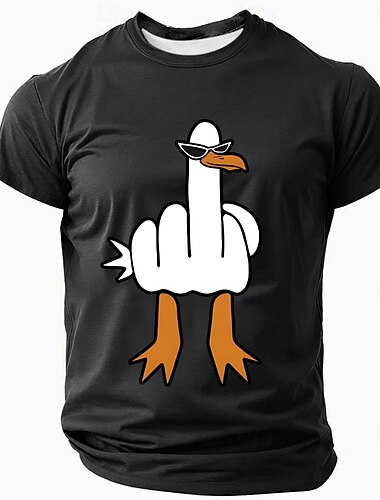  Herren Lustig Ente T Shirt Kurzarm T-Shirt 3D-Druck Rundhalsausschnitt Hemd Mode Übertrieben Designer Party Straße Lässig Schwarz Rote Blau Sommer Frühling Ganzjahres Bekleidung S M L XL XXL XXXL