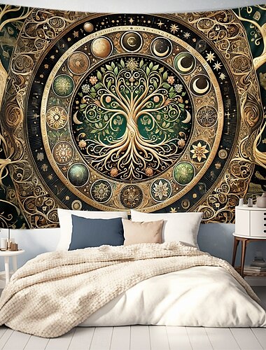  Lebensbaum Totem Wandteppich Wandkunst großer Wandteppich Wandmalerei Dekor Fotograf Hintergrund Decke Vorhang für Zuhause Schlafzimmer Wohnzimmer Dekoration