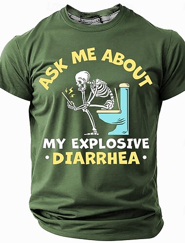  Hombre Argot divertido Camiseta Manga Corta Camiseta Impresión 3D Cuello Barco Camisa Moda Diario Calle Diario Negro Rojo Azul Piscina Verano Primavera Ropa S M L XL XXL XXXL