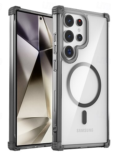  teléfono Funda Para Samsung galaxia S24 S24 FE S23 Ultra Plus S22 Plus Ultra Funda Trasera Magnética Soporte de carga inalámbrica Antigolpes Retro ordenador personal