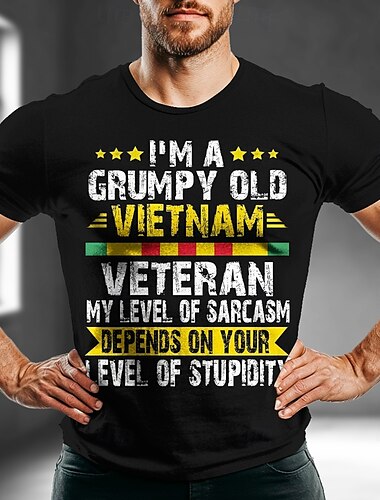  退役軍人の日 男性用 退役軍人 Tシャツ 半袖 Tシャツ 3Dプリント クルーネック シャツ 日常 軍隊 ストリート 日常 ブラック ブルー グリーン 夏 春 衣類 S M L XL XXL XXXL