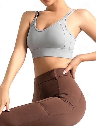  Mujer Sujeción Ligera Sujetadores de Deporte Sujetador para correr Espalda Abierta Espalda cruzada Sujetador superior Acolchado Aptitud física Deportes recreativos Corriendo Transpirable Ligero Suave