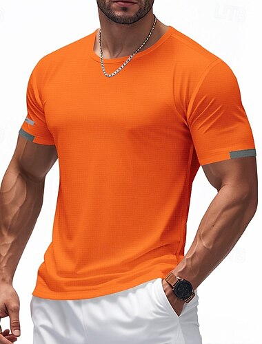  Per uomo Maglietta Camicie muscolari Manica Corta Girocollo Estate Attivo Classico Sport & Outdoor Corsa Blu chiaro Nero Bianco Maglietta Top per Uomo