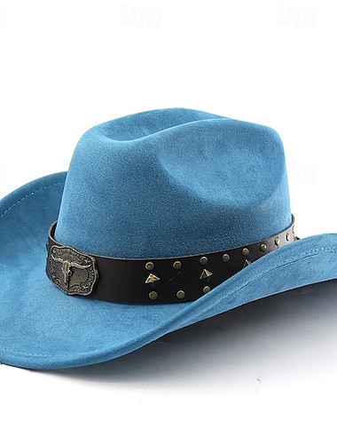  Муж. Шляпа от солнца Ковбойская шляпа Шляпа Fedora Trilby Черный Винный Сукно Старинный Мода 18-ый век Повседневные Тематическая вечеринка Сплошной/однотонный цвет Защита от солнечных лучей Косплей