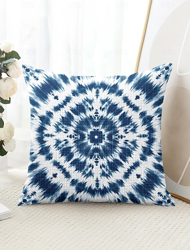  Mandala Tie Dye Decoratieve Toss Kussens Cover 1PC Zachte Vierkante Bankkussen Case Kussenhoes voor Slaapkamer Woonkamer Bankstoel