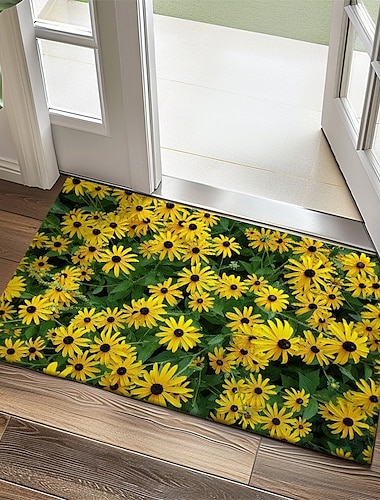  Tapis de tournesols de cuisine paillasson antidérapant tapis de zone résistant à l'huile tapis intérieur extérieur décoration de chambre tapis de salle de bain tapis d'entrée printemps été