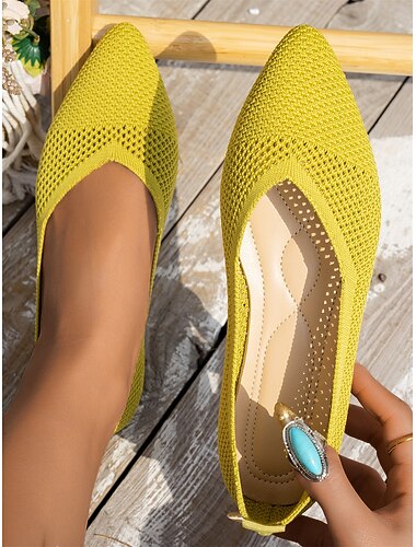  Damen-Flyknit-Ballerinas mit spitzer Zehenpartie – stylische, leichte Slipper für den Sommer und den Alltag