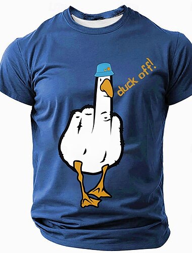  Herren Lustig Ente T Shirt Kurzarm T-Shirt 3D-Druck Rundhalsausschnitt Hemd Mode Täglich Lässig Straße Lässig Täglich Schwarz Rote Blau Sommer Frühling Ganzjahres Bekleidung S M L XL XXL XXXL