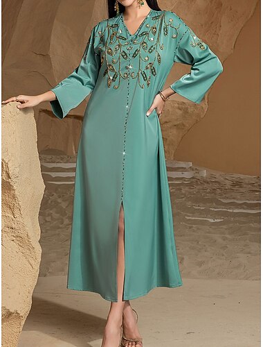  Kleid Brautmutterkleid Elegant Party Bateau-Ausschnitt Bodenlang Polyester Langarm mit Perlenstickerei 2025