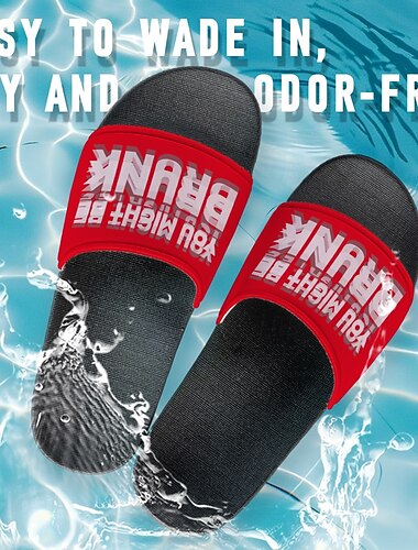  Lustige Slide-Sandalen für Herren – auffälliger „You might be drunk“-Aufdruck, bequeme, rutschfeste Pool- und Strandschuhe, lässiges Sommerschuhwerk
