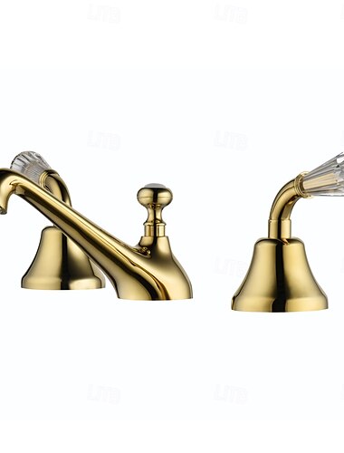 Waschbecken Wasserhahn - Verbreitete Galvanisierung 3-Loch-Armatur Zwei Griffe Drei LöcherBath Taps
