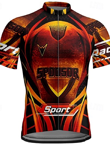  Herren Radtrikot Kurzarm Fahhrad T-Shirt Trikot mit 3 Gesäßtaschen Mountainbike MTB Atmungsaktiv Schnelltrocknend Anatomisches Design Feuchtigkeitsableitend Gelb Rot Blau Sport Bekleidung