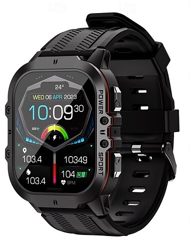  696 שעון חכם מח Tracker כושר ECG PPG הודעת שיחה Bluetooth אנדרואיד iOS IP67 44 מ"מ 1.96"