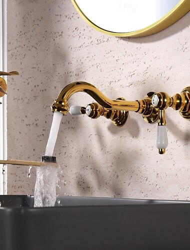  Baño grifo del fregadero - De Pared / Separado Galvanizado Apertura Interna Colocado en la ParedBath Taps