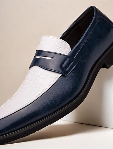  mocassini in similpelle rossi e bianchi per uomo - eleganti scarpe eleganti bicolore per lavoro e eventi speciali