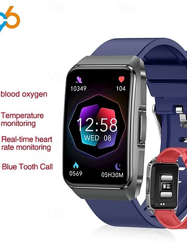  696 ET650 Умные часы 1.57 дюймовый Умный браслет Bluetooth ЭКГ + PPG Педометр Напоминание о звонке Совместим с Android iOS Женский Мужчины Хендс-фри звонки Напоминание о сообщении IPX-0