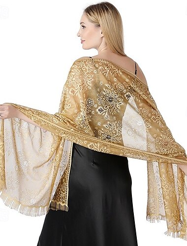  Retro vintage Roaring jaren '20 Jaren 1920 sjaal wrap Omslagdoeken The Great Gatsby Flapper Girl Kwastje Effen Kleur Dames Carnaval Bruiloft Avond Feest Maskerade Volwassenen Sjaal