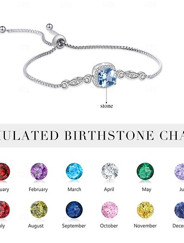  Personlig födelsesten armband anpassat bästa present till mamma - 925 sterling silver graverade smycken present för mors dag alla hjärtans dag jul jubileum födelsedag