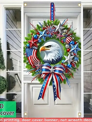  4. Juli Unabhängigkeitstag Türdekorationen Türabdeckungen Amerikanischer Tür Wandteppich Türvorhang Dekoration Hintergrunde Innen/Außen Türbanner für die Eingangstür Bauernhaus