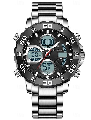  Poedagar Militär Herren elektronische Armbanduhr LED Alarm Analog-Digital Dual Display Herrenuhr wasserdichte Sportuhren