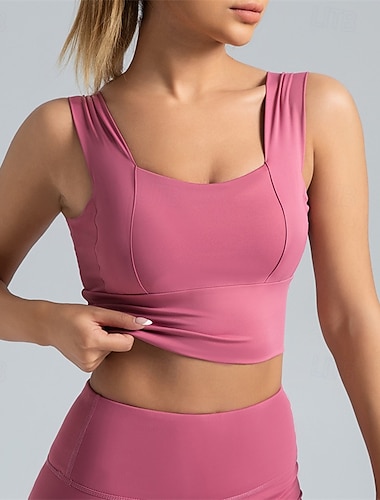  Mujer Sujeción Ligera Sujetadores de Deporte Sujetador para correr Espalda Abierta Sin aros Sujetador superior Acolchado Aptitud física Deportes recreativos Corriendo Transpirable Ligero Suave Licra