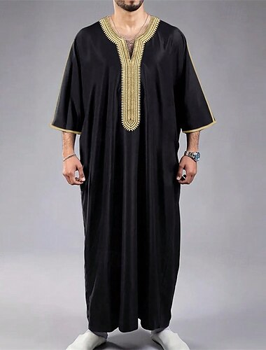  Hombre Ropa de salón Bata de noche Camisa de dormir Estampados Elegante Confort Batas tipo kimono Hogar Diario Poliéster Transpirable Manga Larga Primavera Negro Blanco