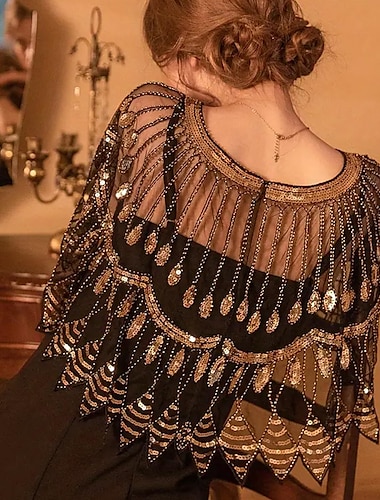  Retro vintage Roaring jaren '20 Jaren 1920 sjaal wrap Omslagdoeken The Great Gatsby Flapper Girl Pailletten Zoom Dames Carnaval Bruiloft Avond Feest Maskerade Volwassenen Sjaal