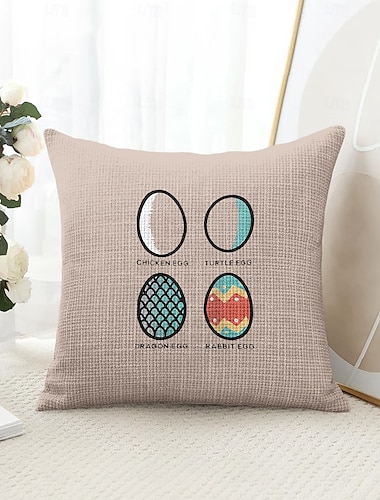  Paas Eieren Decoratieve Gooi Kussenshoes 1PC Zacht Vierkant Bank Kussenhoes Kussenhoes voor Slaapkamer Woonkamer Bank Stoel Zwart Blauw Groen