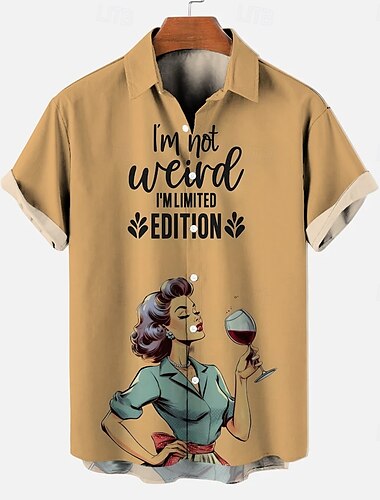  Chemisier / Chemise Affiche rétro Fille rétro Art graphique Pour Homme Adulte Mascarade Impression 3D Vacances Soirée