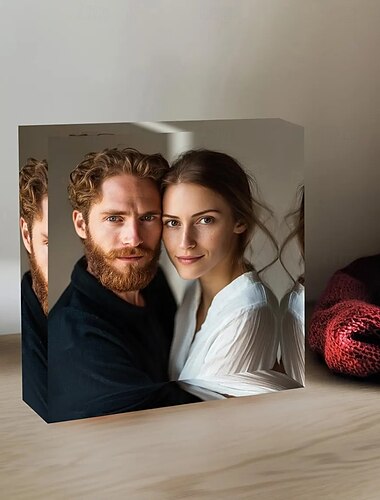  персонализированный фотоблок акриловый стеклянный фотоблок акриловый блок фотокристалл свадебный подарок день рождения день отца свадьбы