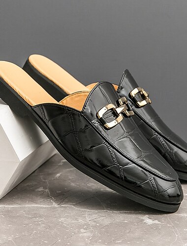 Lackleder Mokassins für Herren - Edler Slipper mit Metallschnalle für Business und Freizeit