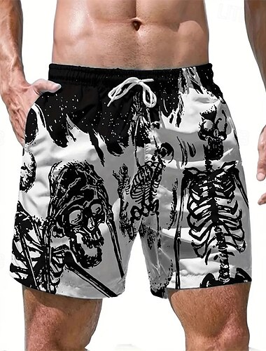  Herren Bademode Surfshorts Badehose Schwimmshorts kurz Surfshorts Unten Kordelzug Mit Taschen Schwimmen Surfen Strand Wassersport Bedruckt Sommer Frühling