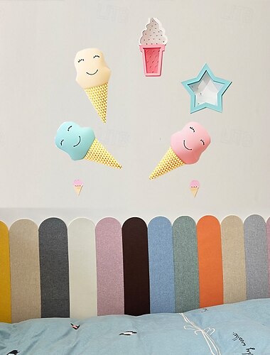  Kids Wall Fence Stickers, 5 Pcs Self-Adhesive Anti-Collision Wall Skirt, Kindergarten Decoration, Corridor, Living Room, Insulation Protector for Children's Room